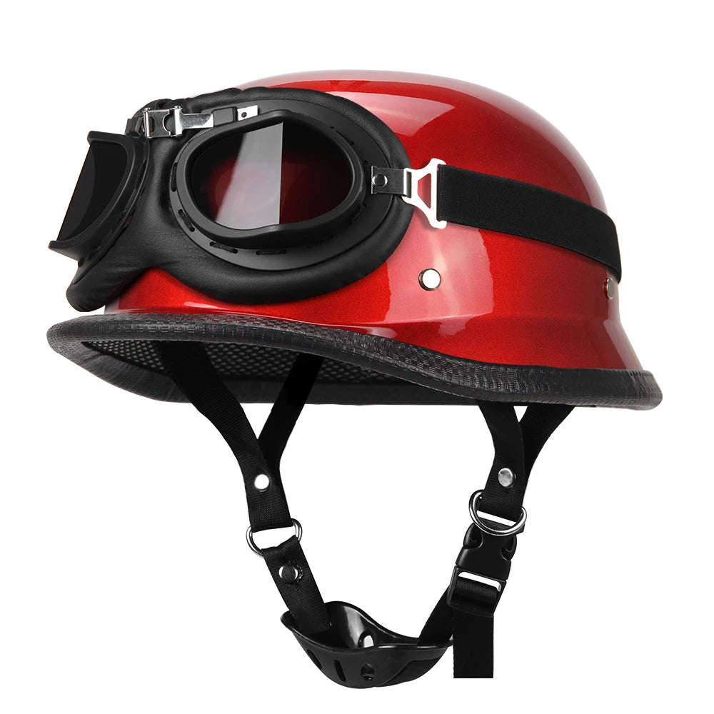 Motorcycle Open Face Helmet Vintage Fashion Safety Helmets Men Women Unisex Scooter Four Seasons Helmet 307Bright RD-316Lens