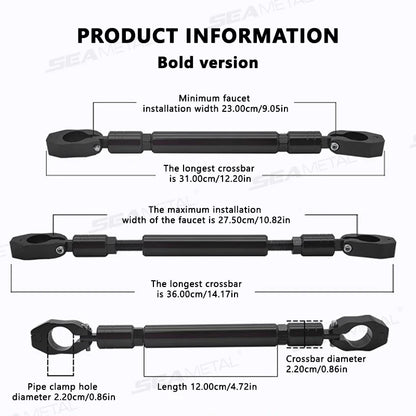 SEAMETAL Motorcycle Thick Balance Bar Universal 22mm Aluminum Crossbar Strengthen Handlebar Extended Motorbike Reinforce Lever