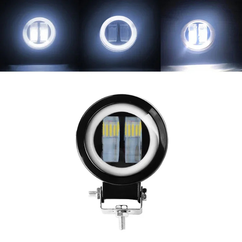 3INCH 20W Motorcycle LED Angel EyeWork Light Bar spot Lamp Offroad carBoat Truck SUv Pickup 12V 24V DrivingFog Lamp Headlight round white 1pcs
