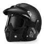 Retro Harley Motorcycle Helmet Quater-Mask in Dark Blue Leather with Copper Mirror for All Seasons 55.yuwen.mian China