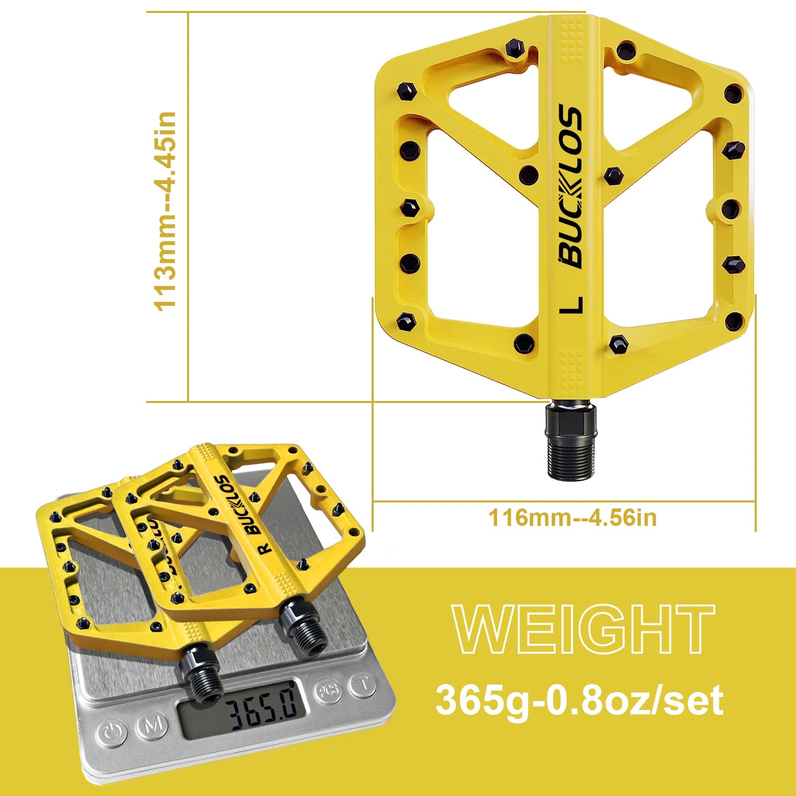 BUCKLOS Bicycle Pedal Nylon Mountain Bike Pedal Widen Road Bicycle Pedals Non-slip MTB Pedals for AM BMX Folding Bike
