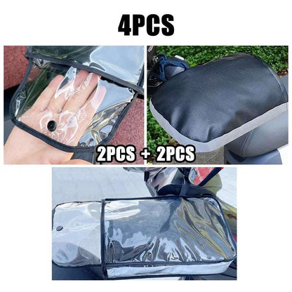 Motorcycle Handlebar Muffs Winter Equipment Mitts Warmer Gloves Waterproof Handmuffs Bicycle Handle Cover Hand Covers Warmers Black B 4Pcs