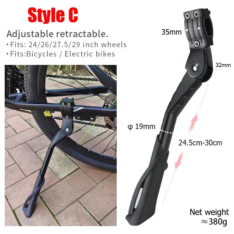 Bicycle Kickstand Bike Parking Rack Support Adjustable Side Kick Stand Foot Brace Bike Holder Footrest Cycling New Replace Parts