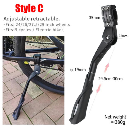 Bicycle Kickstand Bike Parking Rack Support Adjustable Side Kick Stand Foot Brace Bike Holder Footrest Cycling New Replace Parts