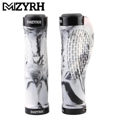 Bicycle Grips Lock on Rubber Bicycle Handlebar Grip Durable Ergonomics Mountain Bike Handle Waterproof Dustproof MTB Cuffs BLACK-WHITE