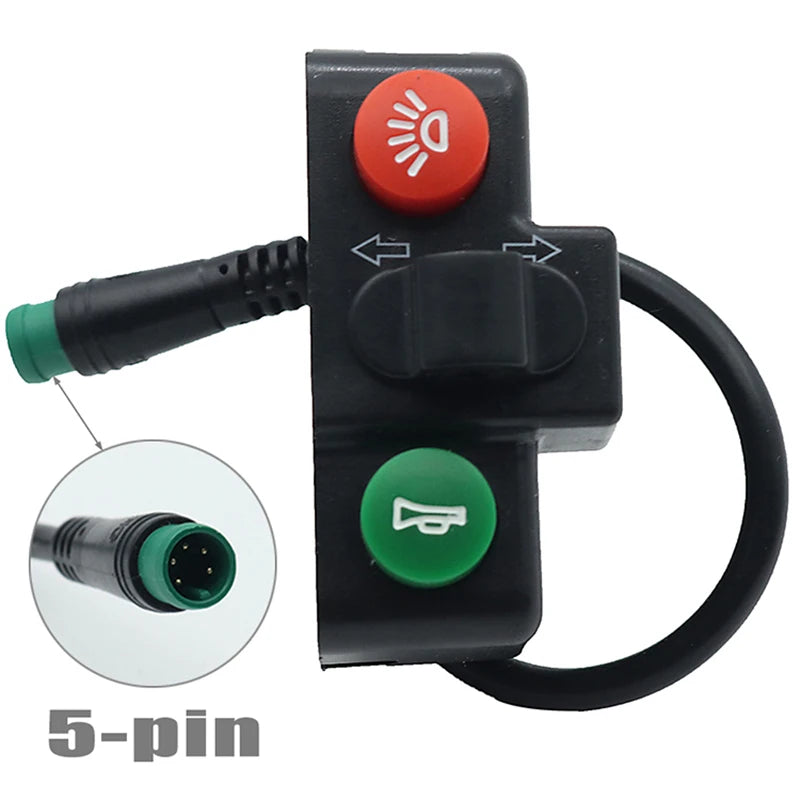 Electric Scooter Switch Waterproof Turn Signals On/Off Button Light Switch 5 Pin for Kugoo M4 Pro 10Inch kickscooter Parts
