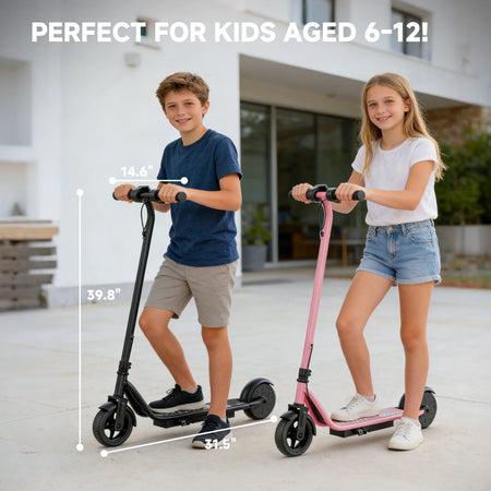 top view of non slip deck on children electric scooter
