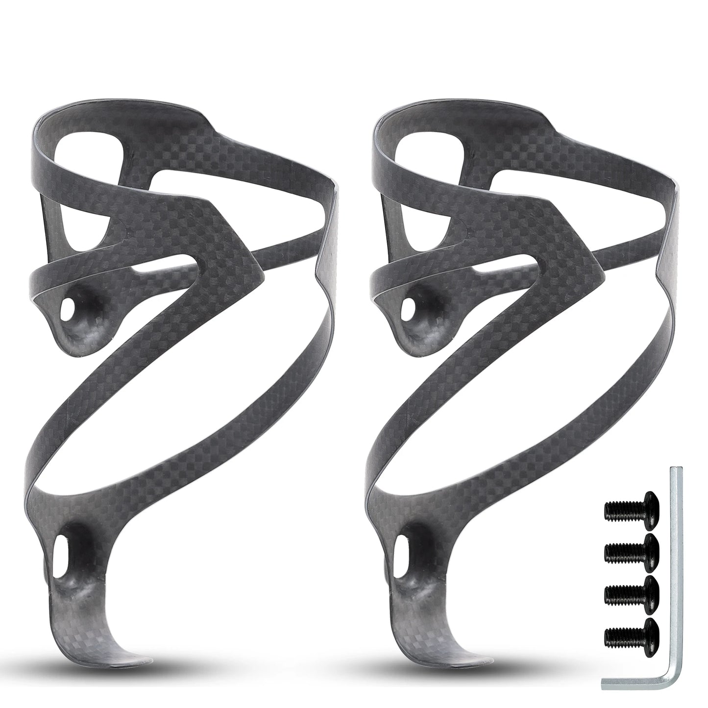HUALONG 3K Carbon Fiber Bicycle Water Bottle Cage MTB Road Bike Water Bottle Holder Cages, Matte Black, Weight (16±2g) Matte Black 2 Pieces