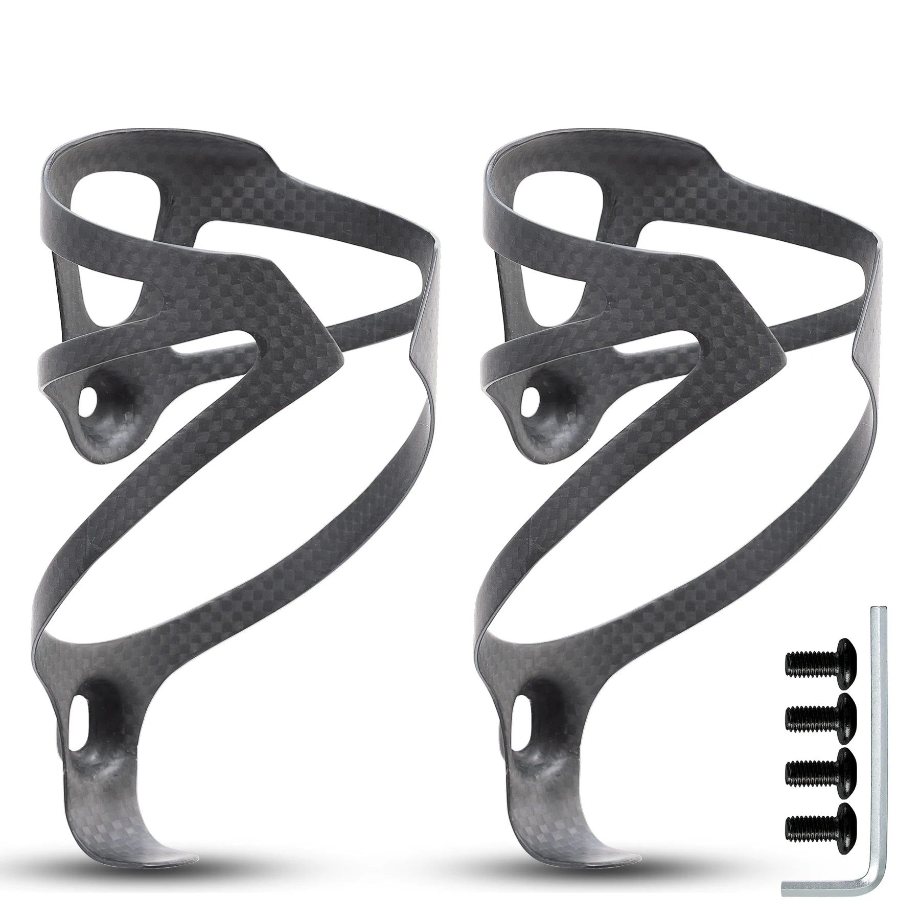 HUALONG 3K Carbon Fiber Bicycle Water Bottle Cage MTB Road Bike Water Bottle Holder Cages, Matte Black, Weight (16±2g) Matte Black 2 Pieces