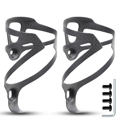 HUALONG 3K Carbon Fiber Bicycle Water Bottle Cage MTB Road Bike Water Bottle Holder Cages, Matte Black, Weight (16±2g) Matte Black 2 Pieces