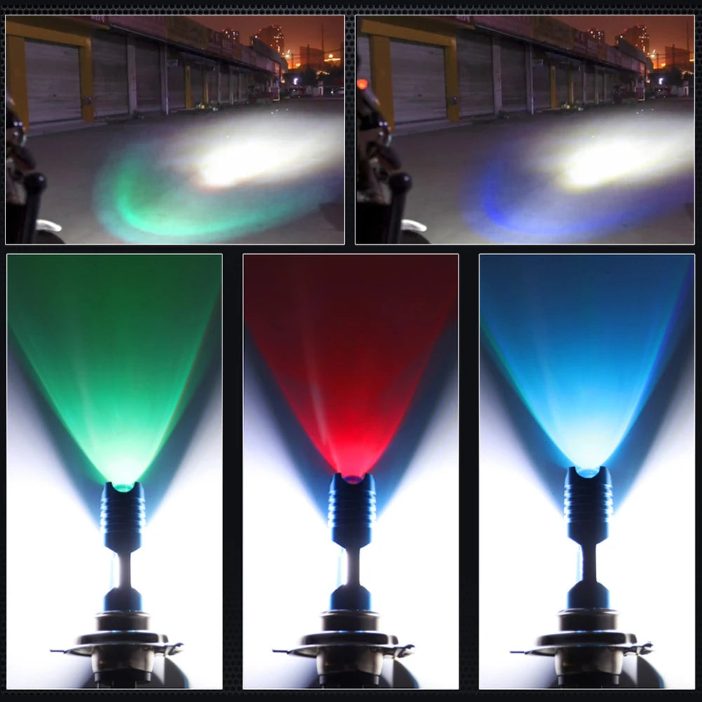 Motorcycle LED H4 H6 BA20D COB Chips H7 H6 BA20D H4 P15D Headlight Blubs 6000K 800LM RGB Scooter Light White Moto Accessories