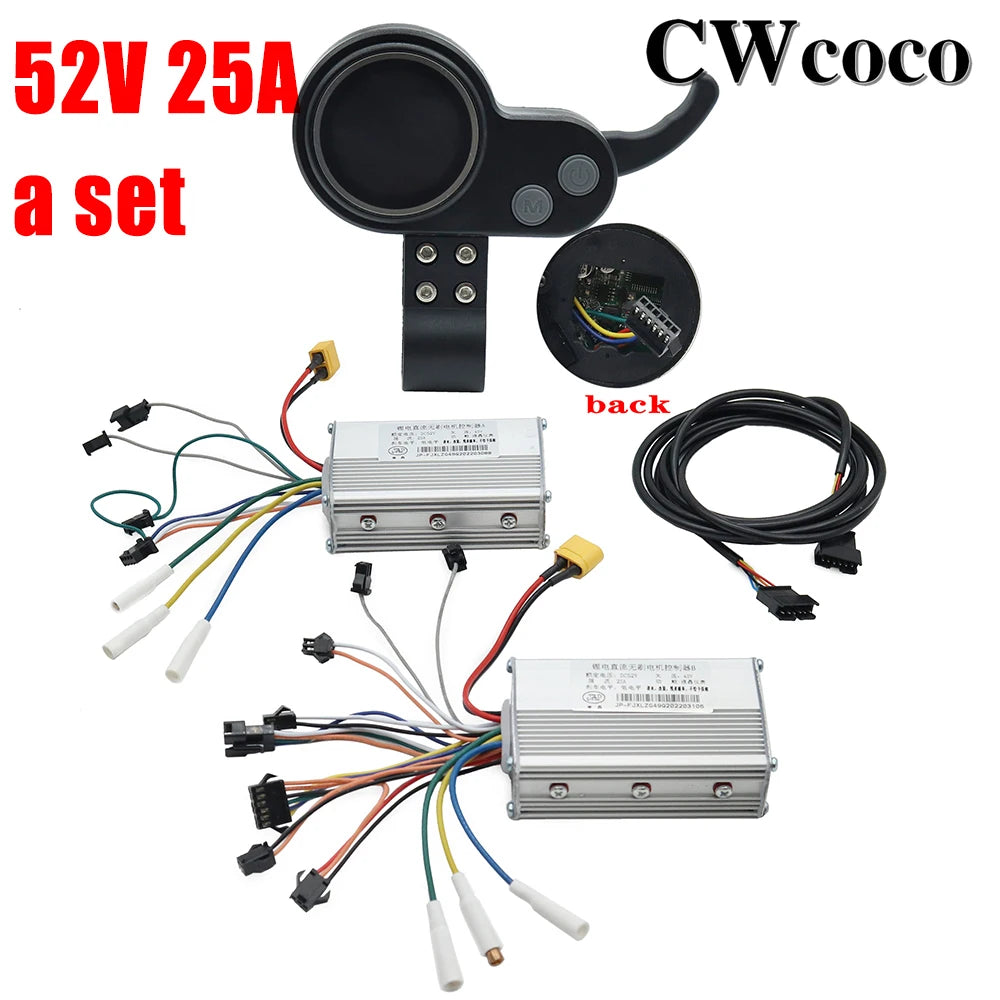 JP 48V 52V 60V 25A 50A Lithium Brushless DC Brushless Motor Controller LCD Blue Screen Instrument Accelerator Code Meter