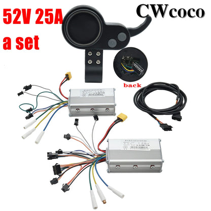 JP 48V 52V 60V 25A 50A Lithium Brushless DC Brushless Motor Controller LCD Blue Screen Instrument Accelerator Code Meter