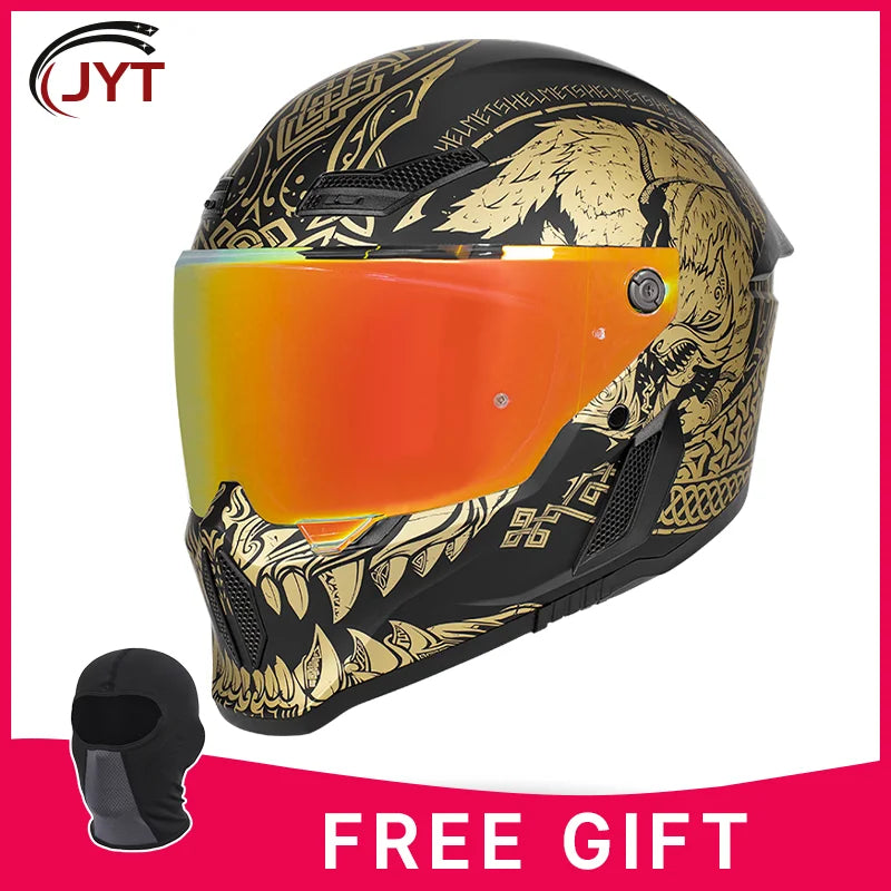 Motorcycle helmet matte black with reserved Bluetooth slot DOT certified sun protection breathable Golden Wolf D CHINA