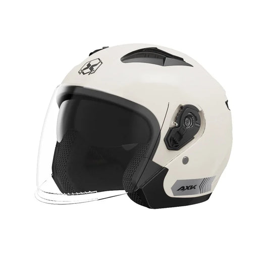 Electric Motorcycle Helmet Men'S Warm Winter Half Helmet Electric Scooter Man Women Four Season 801-1-baise China