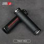 ThinkRIder Fiber Leather Bicycle Handlebar Grips City Bike Scooter MTB Cover Handle Bar End Non-slip Aluminum Lock TRK01 Red