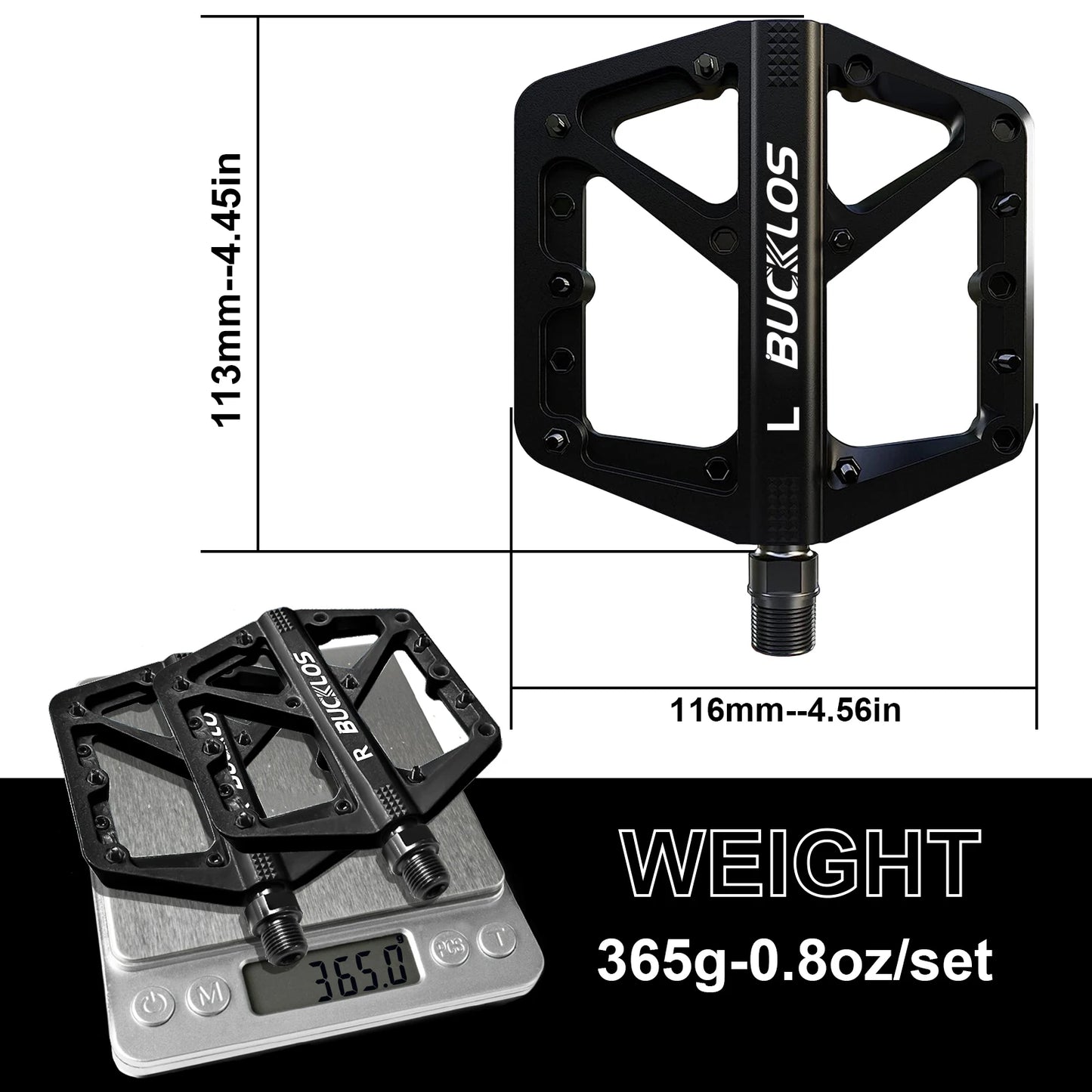 BUCKLOS Bicycle Pedal Nylon Mountain Bike Pedal Widen Road Bicycle Pedals Non-slip MTB Pedals for AM BMX Folding Bike