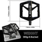 BUCKLOS Bicycle Pedal Nylon Mountain Bike Pedal Widen Road Bicycle Pedals Non-slip MTB Pedals for AM BMX Folding Bike Black