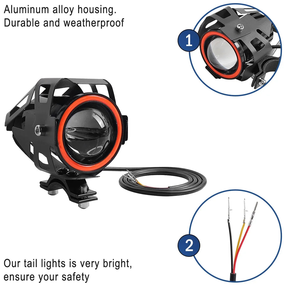 For Kukirin LED Spotlight Laser Highlight Flashing Angel Demon Eyes For Citycoco Kugoo Electric Scooter Headlight horn Parts