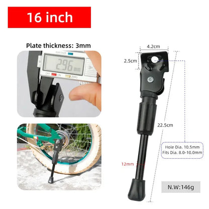 Kids Bike Kickstand Heavy Duty Parking Stand Foot Brace Support for Children Bicycle Side Mount 12 14 16 18 20 Inch Wheels