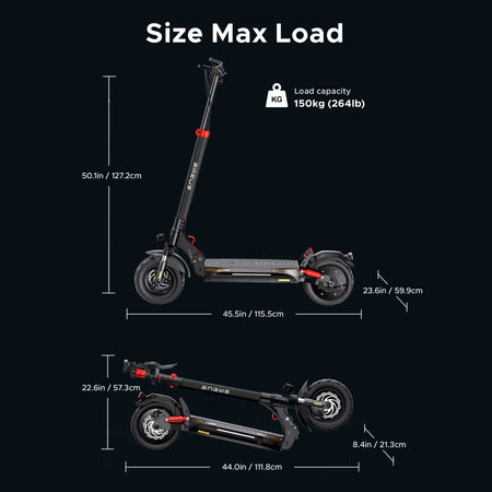   500W 10-Inch Y600 S Foldable Electric Scooter 48V 18Ah Battery – 70KM Range