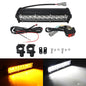 60W Motorcycle LED Headlight Light Bar Kit with Mounting Bracket Switch Wiring For Universal Most 7/8" Handlebar Dirt Pit Bike White yellow Flicker