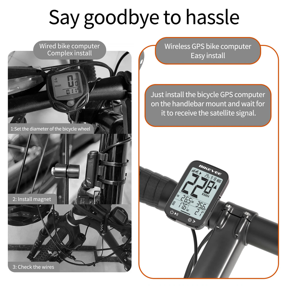 High-Precision Wireless GPS Speedometer Mounted on Bicycle Handlebar