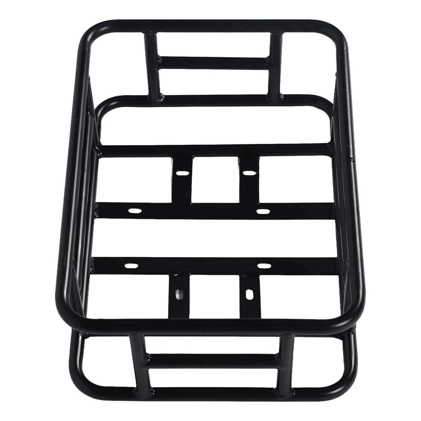 Rear Basket Rear Bike Basket Rear Bike Basket Iron Waterproof Large Capacity Rustproof Back Storage Basket Black