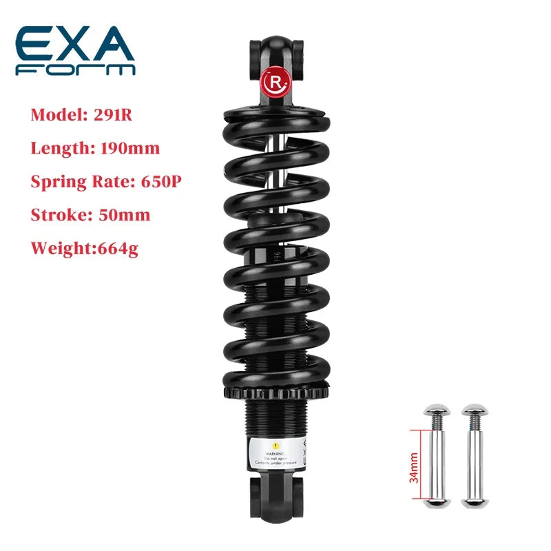 EXA FORM Hydraulic Spring Shock Absorbers 125/150/160/190MM 550/650 Pound Adjustable Damping Hydraulic Rear Shocks For MTB