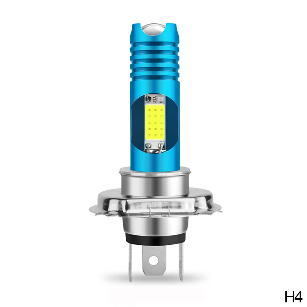 Motorcycle LED H4 H6 BA20D COB Chips H7 H6 BA20D H4 P15D Headlight Blubs 6000K 800LM RGB Scooter Light White Moto Accessories