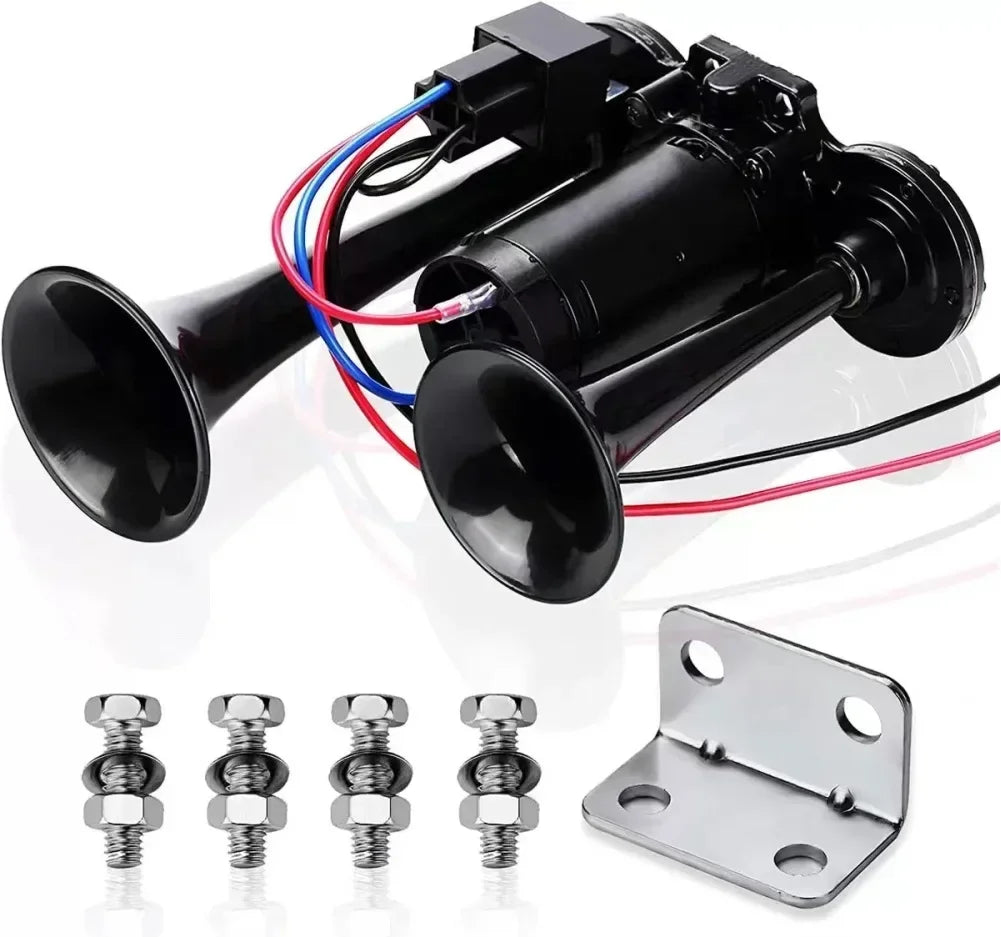 600DB Horn 12V Super Loud Car Electric Horn Dual Trumpets Air Horn Speaker For Car SUV Vehicle Boat Train Motorcycle RV Truck