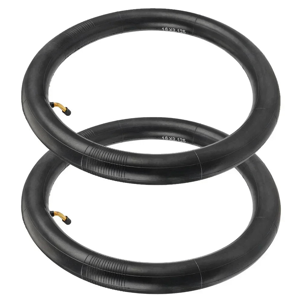 16 Inch Rubber Inner Tube Bent Valve 16x2.125(57-305) For Electric Bike Thick Inner Tube Excellent Replacement Applications New 2pc CHINA