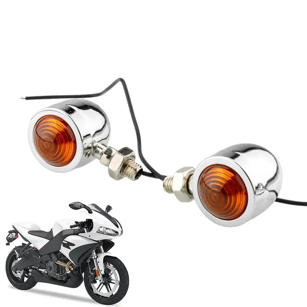 2pcs Motorcycle Turn Indicator Daytime Mini Motorcycle Running Lights for Rear and Head Turn Round Running Lights for Motorcycle