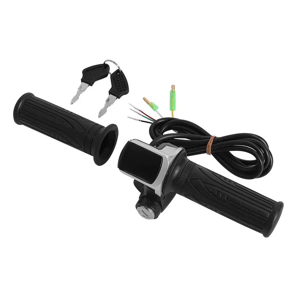 Throttle Handlebar LED Display for Electric Scooter Bike 24/36/48/60V Throttle Speed Adjustment Handle with Key Handle Grip