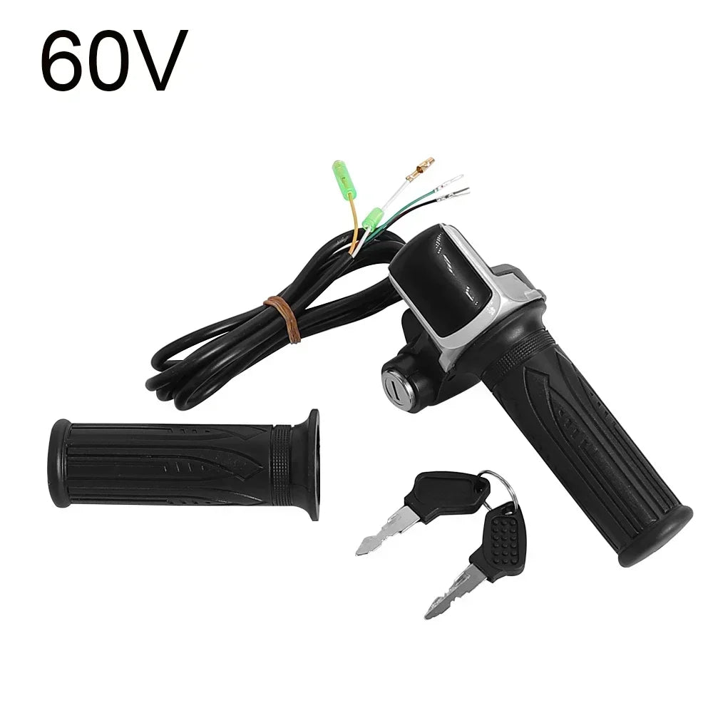 Throttle Handlebar LED Display for Electric Scooter Bike 24/36/48/60V Throttle Speed Adjustment Handle with Key Handle Grip 60V