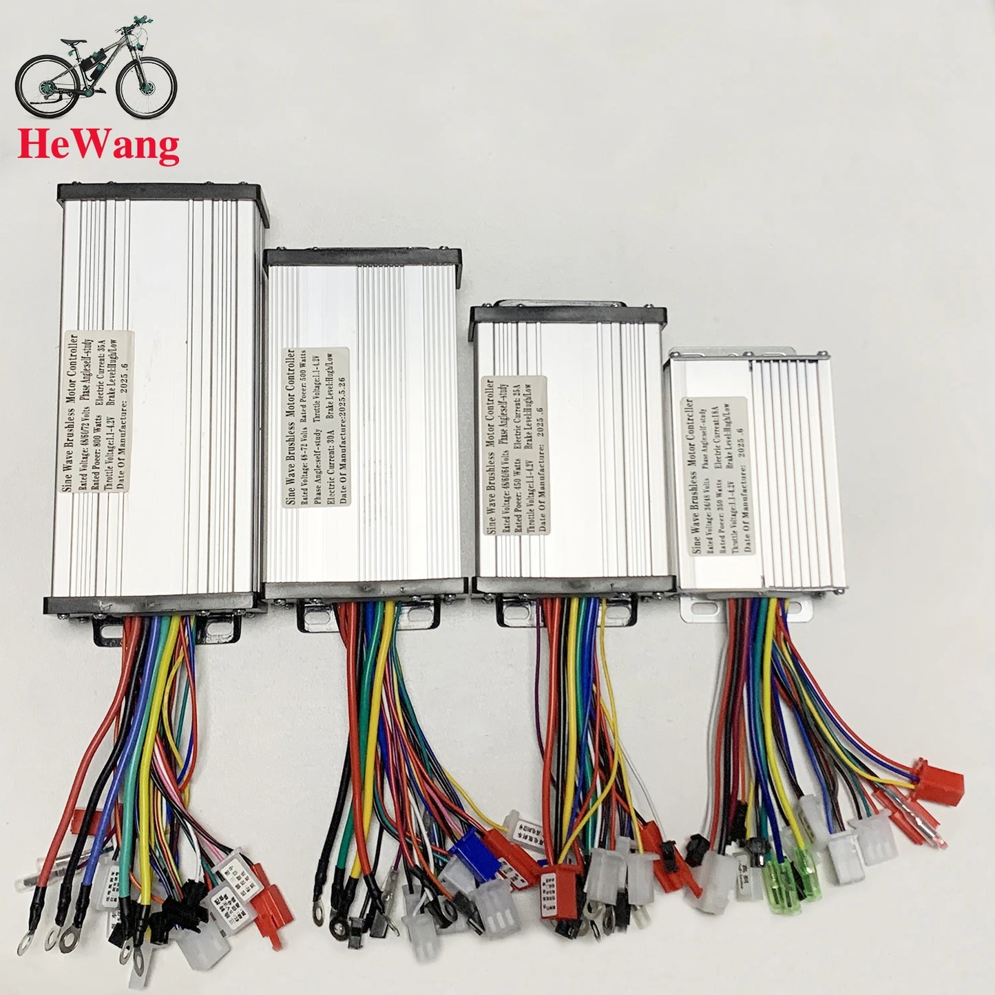350W/450W/500W/800W three-mode sine wave controller 48V/52V/64V e-bike brushless motor controller 18A/25A/33A/30A for e-scooters