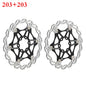 BUCKLOS Bicycle Disc Brake 160/180/203 Bike Floating Rotors Stainless Steel Mountain Bike Brake 2PC 203-203mm Black