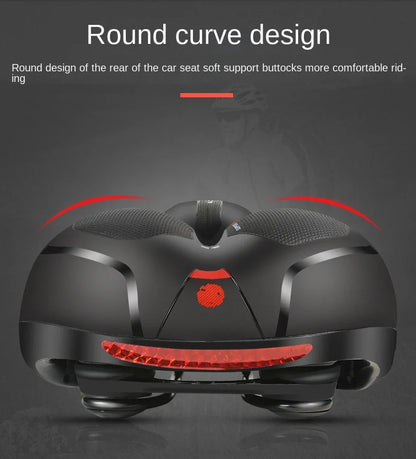 Hollow Breathable Bicycle Saddle Men Women MTB Road Bike Saddle Shock Absorbing Comfortable Big Butt Bike Seat Safety Warning