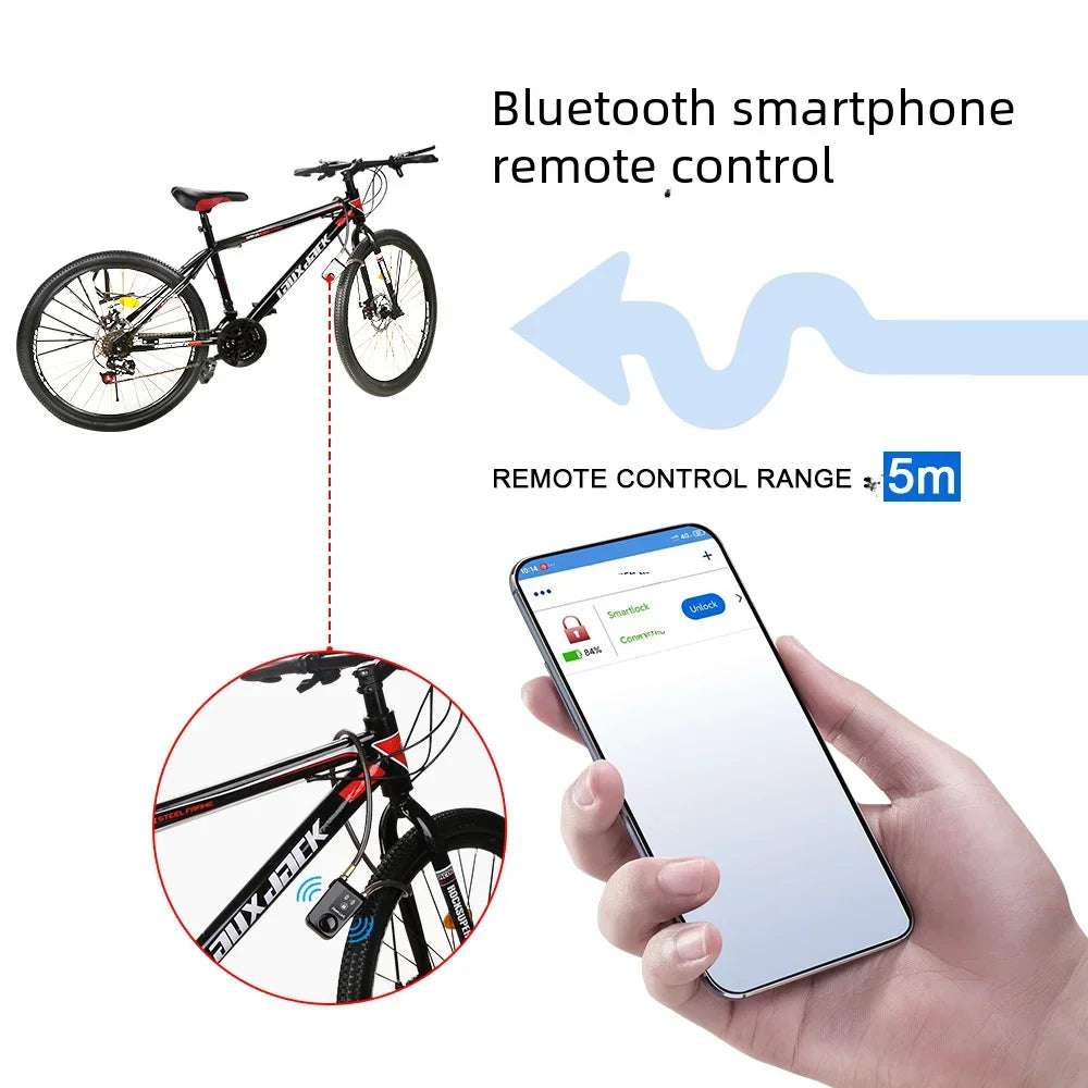 Rockbye Bluetooth Bicycle Lock Alarm 110 dB Bicycle Motorcycle Anti-theft Vibration Alarm Security Smart Bike Alarm Locks