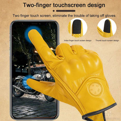 SUOMY Yellow New Motorcycle Racing Gloves Summer Perforated Leather Motocross Glove Men Women Motorcyclist Protected Gloves