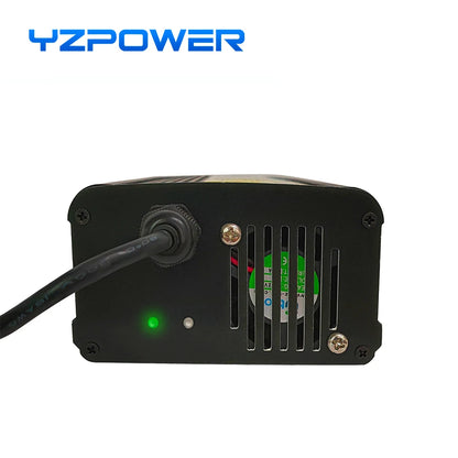 YZPOWER 67.2V 5A lithium battery charger 16S 60V charger input 110-240Vac fast charging with cooling fan