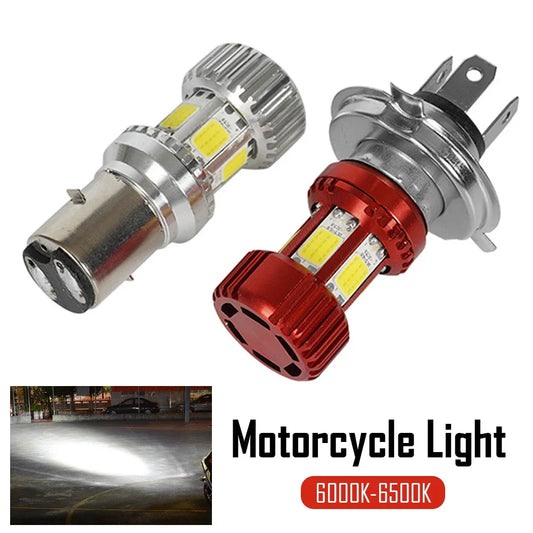 Universal 1Pc H4 BA20D Motorcycle LED Headlight Motorcycle Scooter Light Super Bright Light lamp Moto DRL Lights Aluminium Alloy