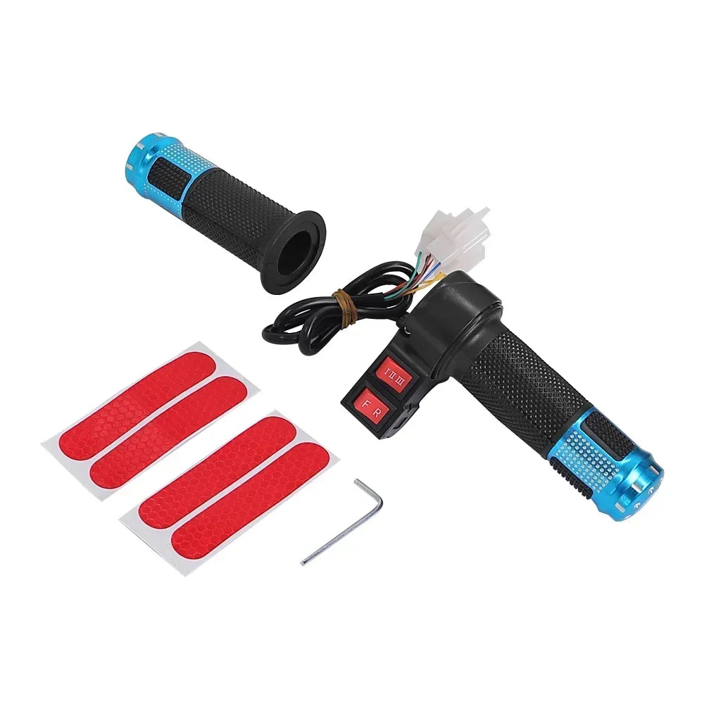 24V 36V 48V 60V 72V Electric Bicycle Finger Throttle Twist Throttle Thumb Throttle with Handle Grips Part for Tricycle/E-scooter
