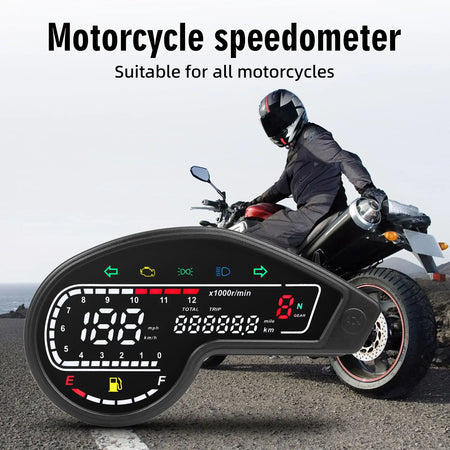 Waterproof universal motorcycle digital odometer dashboard instrument panel
