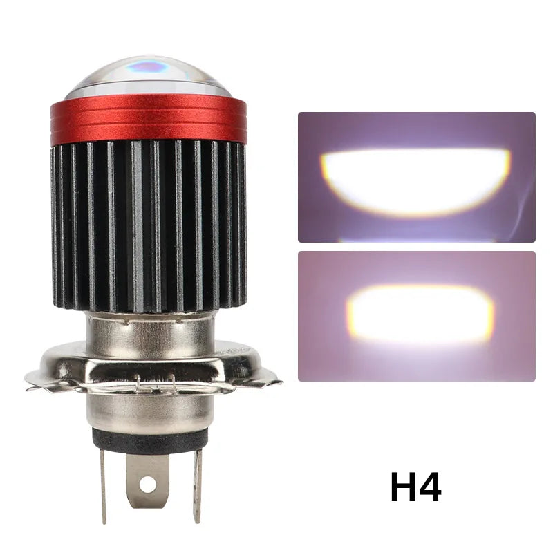H4 LED H6 BA20D LED Motorcycle Headlight Bulbs CSP Lens White Yellow Hi Lo Beam Fog Light Scooter Motorbike Lamp Accessories