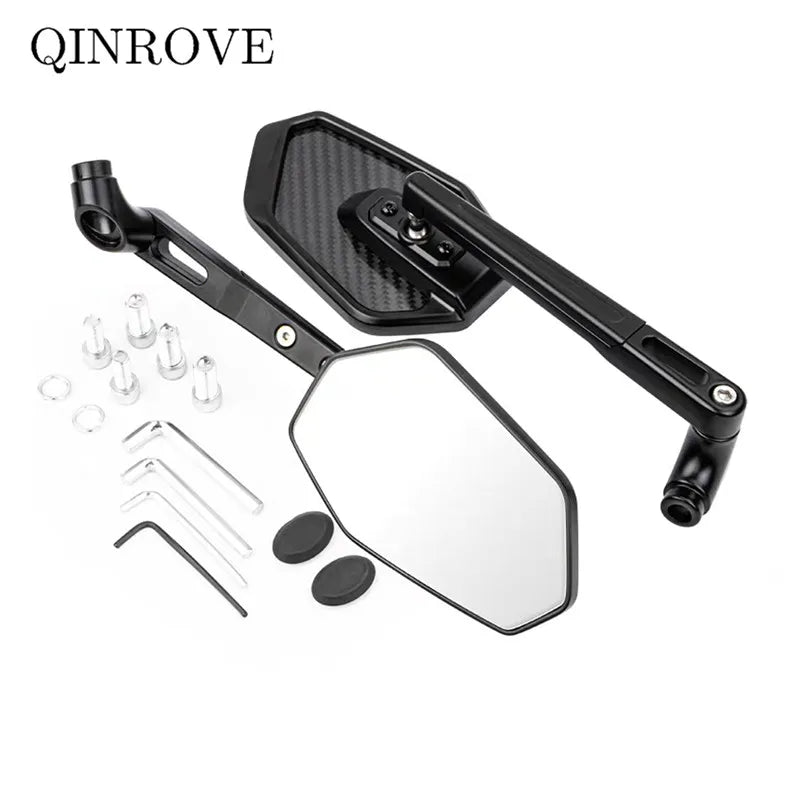 Motorcycle Rear Mirror Carbon Fiber Aluminum alloy 8/10mm Side Mirror Universal For Yamaha MT Suzuki Honda Benelli 180S TRK502X