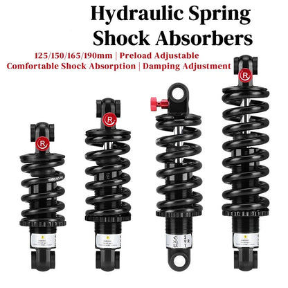 EXA FORM Hydraulic Spring Shock Absorbers 125/150/160/190MM 550/650 Pound Adjustable Damping Hydraulic Rear Shocks For MTB