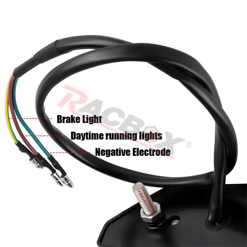 3 Wires LED Motorcycle Tail Brake Light Red Smoke Lens Rear License Lamp Daytime Running Signal Universal For 12V Moto Scooter