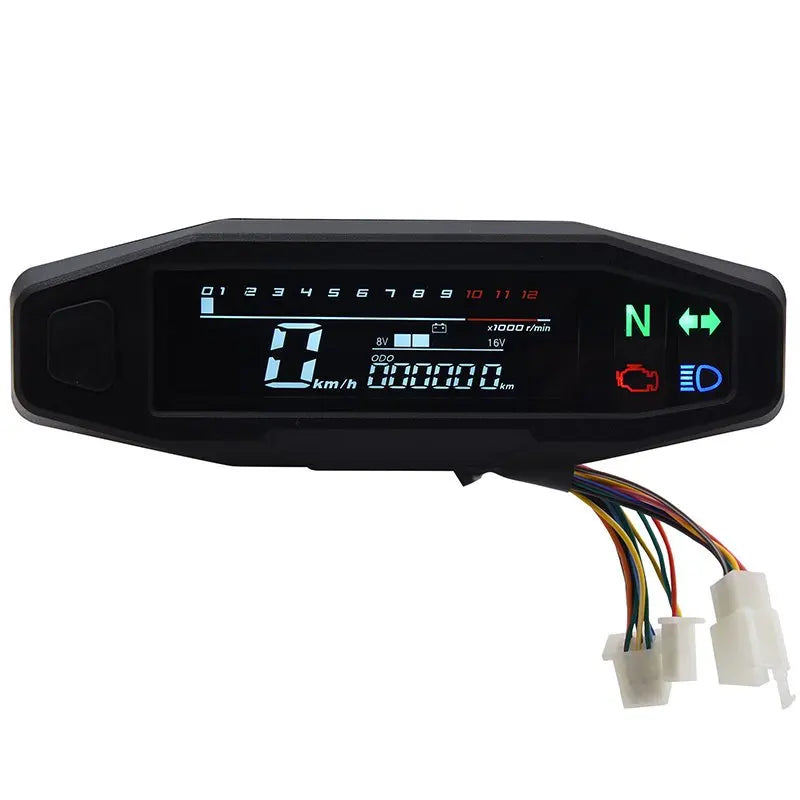 Universal Digital Motorcycle Speedometer Oil Gauge Tachometer Meters Instrument Cluster Turn Signal Light Indicator