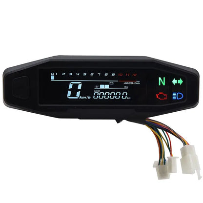 Universal Digital Motorcycle Speedometer Oil Gauge Tachometer Meters Instrument Cluster Turn Signal Light Indicator